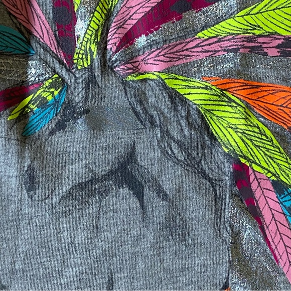 Girls Shirt Size 18 Months Free Spirit Horse Feathers OshKosh B’Gosh Gray EUC - Picture 13 of 13